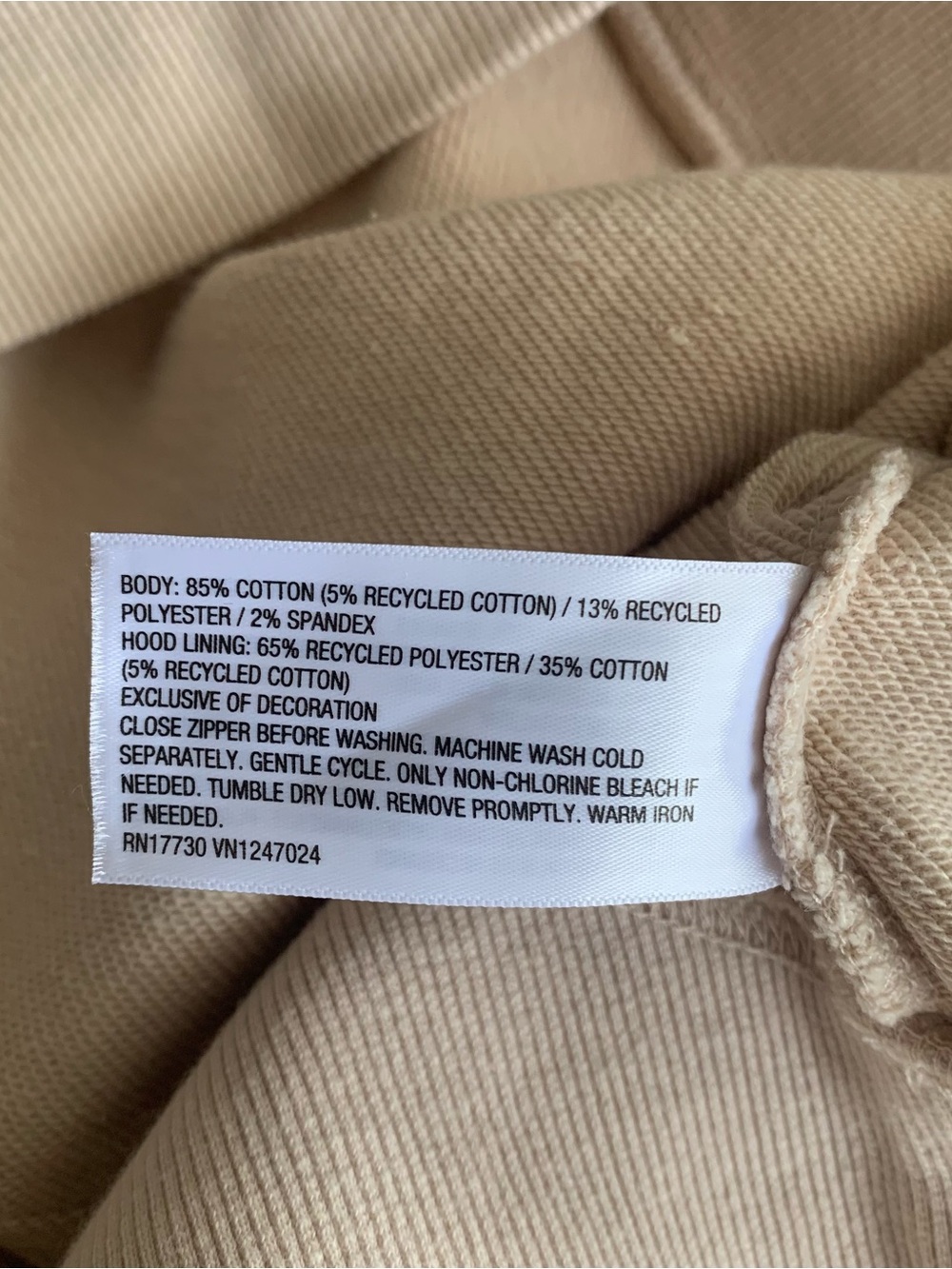 JoyLab NWT XL Cream Half-Zip Hoodie Sweatshirt - Picture 7 of 8